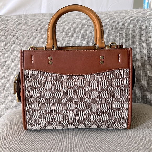 Coach Signature Rogue 25 Jacquard Textile Leather Purse Satchel Tote NWOT - Picture 2 of 13